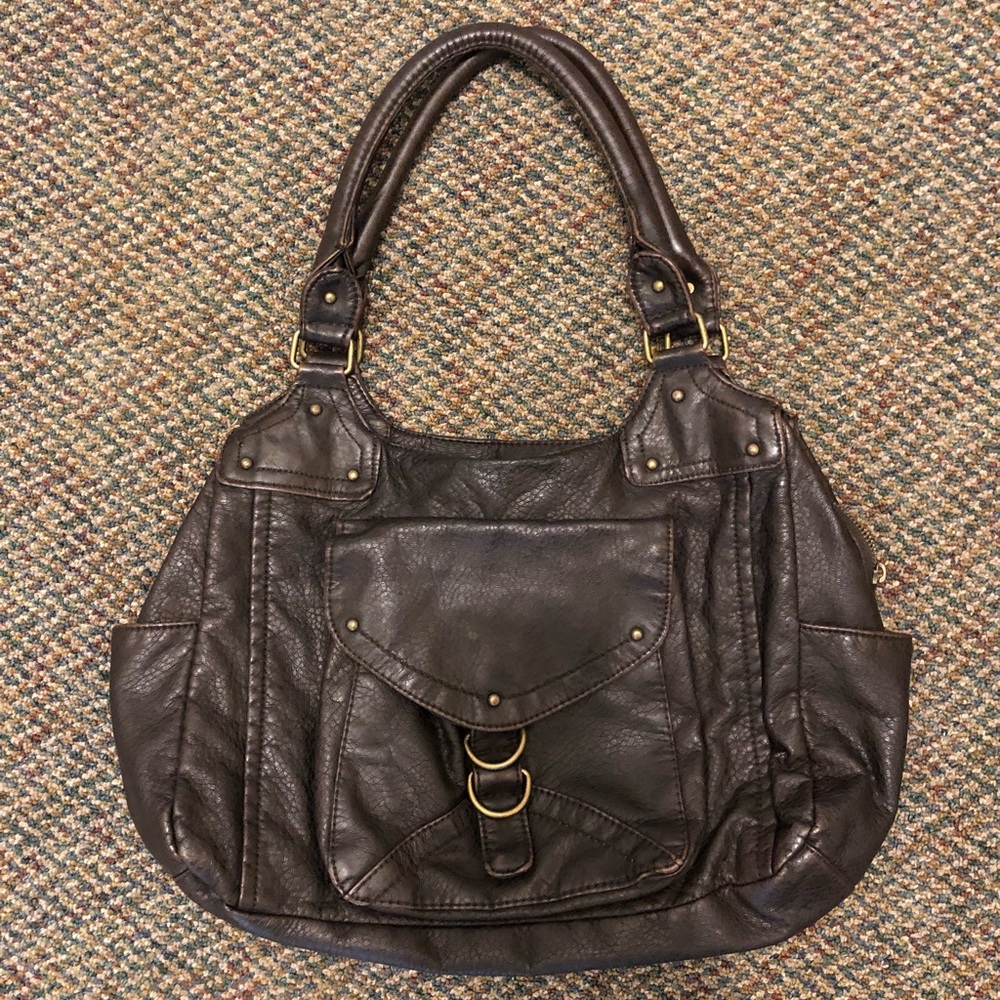 Converse One Star brown leather hobo purse